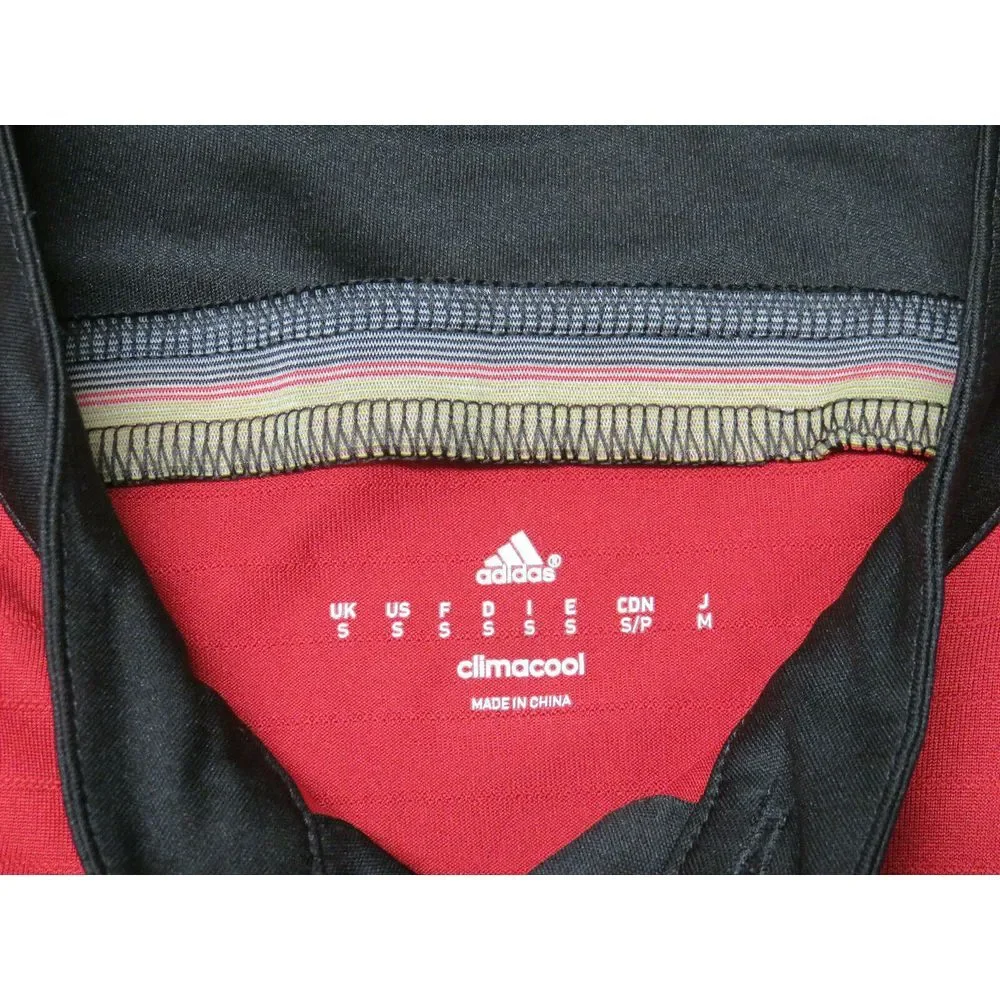 Mens adidas Duetscher Fussball Bund Short Sleeve Shirt Sz S Climacool Red Black‎